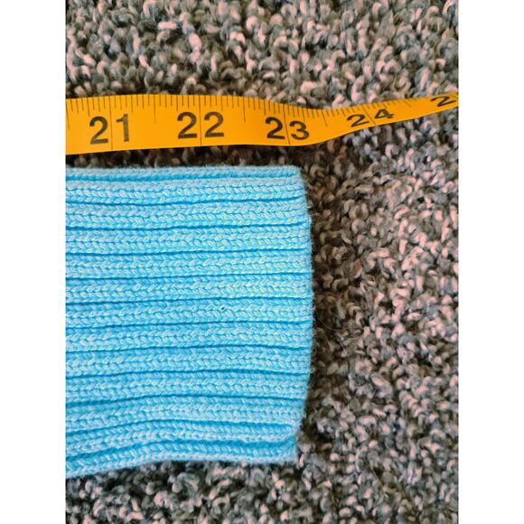 Talbots Open Stitch V-Neck Pullover 100% cotton deep sea blue coastal Mermaid - Picture 15 of 15